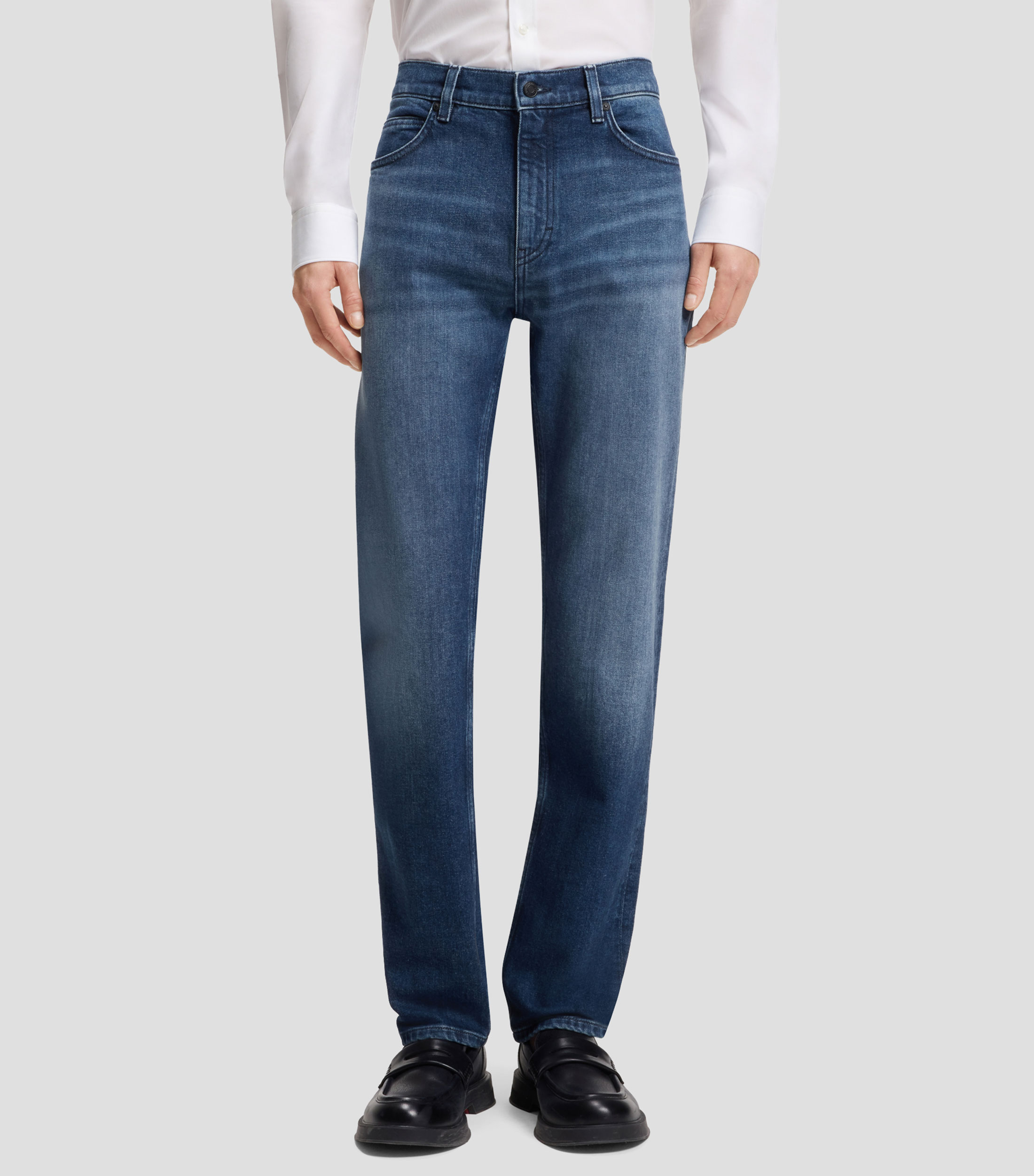 Jeans slim en cómodo denim elástico Hombre